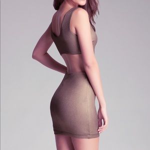 Bebe Metallic Scoop Back Dress